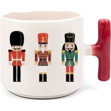 Beyaz Kurşun Asker Double Türk Kahve Fincanı, Şık ve Özel Tasarım