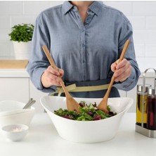 Kahverengi Bambu Salata ve Servis Kaşığı, Şık ve Doğal Tasarım.