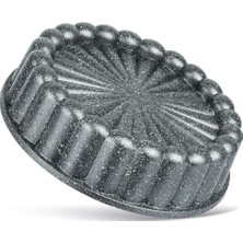 Gri Granit Kaplama 26 cm Dilimli Tart Kek Kalıbı, Dayanıklı ve Şık Tasarım