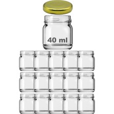Turuncu 40CC Şeffaf Mini Kavanoz, 15 Adet, Metal Altın Kapaklı, Şık ve Kullanışlı.