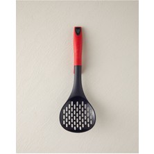 32,5 cm Kırmızı Plastik Kevgir Süzgeç, Dayanıklı ve Pratik Kullanım