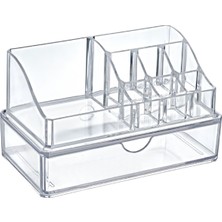 Beyaz Çekmeceli Makyaj ve Takı Düzenleyici, Bölmeli Şık Organizer