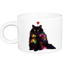 Yılbaşı Temalı Kedi Motifli Fincan, Kahve ve Çay Keyfi Için Şık Tasarım