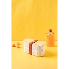 Bambu Kapaklı Saklama Kabı, 1000 Ml, 2'li Set, Şık ve Kullanışlı Tasarım