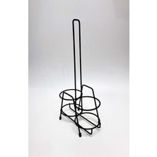 Çift Li Metal Siyah Stand Yağdanlık ve Sosluk, Renkli Tasarım