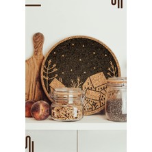 Sevimli Mantar Tasarımlı Nihale, Tava ve Çaydanlık Altlığı, 19CM