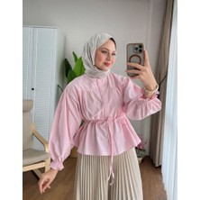 Yeni Sezon Etek Üstü Beli Tünelli Kısa Gömlek