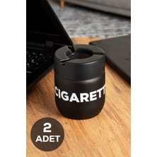 2'li Cam Hazneli, Yanmaz Plastik Kapaklı, Siyah Küllük Takımı