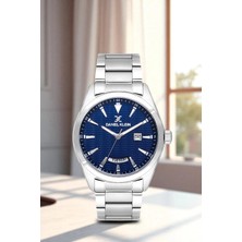 Daniel Klein Erkek Kol Saati Takvimli Çelik Kordon Gümüş-Mavi ZMDK1139