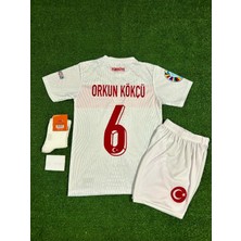Türkiye Euro 2024 Orkun Kökçü Çocuk Forması 4'lü Set (Beyaz)