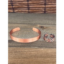 Zadenza Gold Aida Jewelss Ayarlanabilir Ölçü Saf Bakır Bileklik Yüzük Seti Bakır Bileklik Bakır Yüzük Set