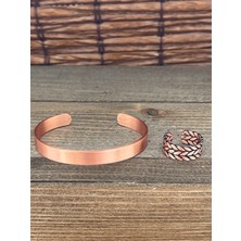 Aida Jewelss Ayarlanabilir Ölçü Saf Bakır Bileklik Yüzük Seti Bakır Bileklik Bakır Yüzük Set