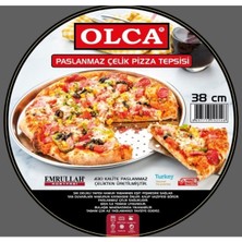 38 cm Paslanmaz Çelik Pizza Tepsisi, Dayanıklı ve Şık Pişirme Seçeneği