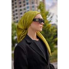 Olive Dama Desenli Eşarp