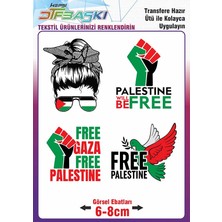 F17 Ajans Ütü ile Kumaşa Yapışan Free Palestine Pray Özgür Filistin Baskı
