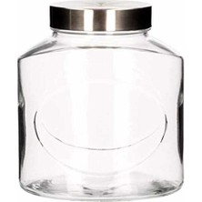 Beyaz Metal Kapaklı Şeffaf Kavanoz 80393, Pratik ve Şık Saklama Çözümü