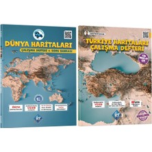 Kodları Dünya Haritaları Çalışma Defteri Soru Bankası ve Türkiye Haritaları Çalışma Defteri Seti (Tüm Sınavlar Için) Kr Akademi