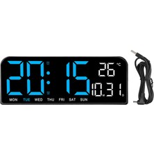 LED Büyük Ekran 24*9 cm Dijital Duvar Saati Sıcaklık ve Gece Modu Çok Yönlü Masa Saati