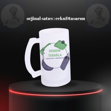 Kişiye Özel Buzlu Bira Bardağı, Beyaz, Şık ve Şaşmaz Tasarım