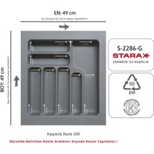 Gri Plastik Çekmece Içi Kaşıklık, 7 Göz, Ayarlanabilir Boyut, Şık ve Fonksiyonel Kullanım