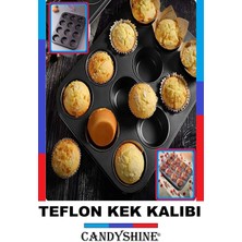 12'li Yapışmaz Muffin ve Kek Kalıbı, Siyah, Dayanıklı ve Pratik Kullanım Sağlar