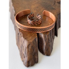 Ayarlanabilir %100 Saf Bakır Bileklik Bakır Yüzük Kombini El Yapımı Bileklik Yüzük