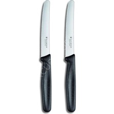 Iki Adet 11 cm Tırtıklı Çelik Bıçak, Dayanıklı ve Kullanışlı Set