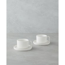 Şık 4'lü Porselen Çay Fincanı Takımı, 220 Ml, Yeşil ve Beyaz Renk Seçenekleri