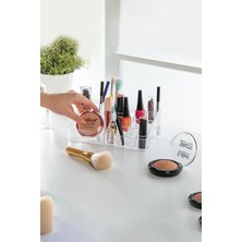 Çift Bölümlü Kozmetik ve Makyaj Düzenleyici, Şık ve Pratik Organizer