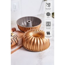 24 cm Döküm Kek Kalıbı, Gold, Sağlam ve Şık Tasarım