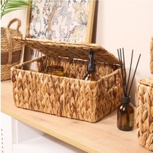 Dikdörtgen Hasır Kapaklı Çok Amaçlı Kutu 33X24 cm