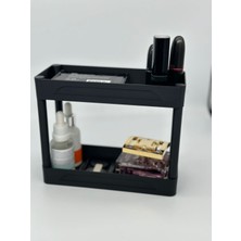 Iki Katlı Kalp Desenli Organizer, 3D Baskı, Siyah, Şık ve Fonksiyonel Saklama Çözümü