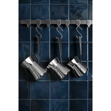 Siyah 3 Parça Çelik Cezve Takımı, Şık ve Dayanıklı Mutfak Seti