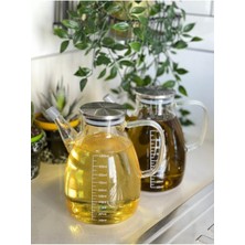 Iki Parça Cam Yağlık ve Sirkelik, 1000ML, Beyaz, Şık ve Dayanıklı Tasarım