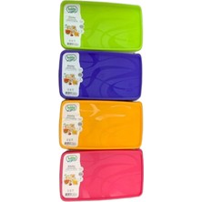 Renkli Derin Dondurucu Saklama Kabı Seti 4'lü, 2 Litre