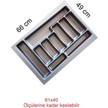 66X49 cm Gri Çekmece Içi Düzenleyici, Ayarlanabilir ve Pratik Kullanım Sağlar