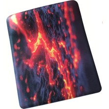 Usin Magma Desenli Bilek Destekli Kaymaz Taban Bilgisayar Notebook Düz Mouse Pad - Bileklikli Mauspad