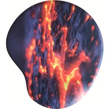 Usin Oval Magma Desenli Bilek Destekli Kaymaz Taban Bilgisayar Notebook Mouse Pad -Mausa Pad