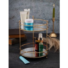 Iki Katlı Ayna ile Güzel ve Düzenli Makyaj Organizi, Sarı Renk