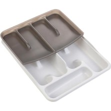 Çekmece Içi Kaşıklık Çift Katlı 10 Gözlü Organizer Beyaz 40X30CM