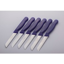 6'lı Mor Simli Tırtıklı Meyve ve Sebze Bıçağı Seti