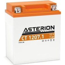 Asterıon-Ct 1207.1 - Aku 12V 7 Ah 100A Motorsıklet Agm YTX7L-BS (114 X70×132) Ters Kutup