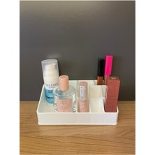 Beyaz Çok Bölmeli Makyaj Organizeri Ruj, Parfüm, Fırça ve Serum Düzenleyici