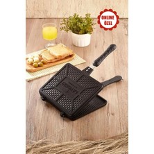 Döküm El Tost Makinesi 26X20 Cm, Siyah, Pratik ve Kullanışlı Ev Mutfağı Araçları