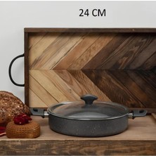 Beyaz Granit Karnıyarık Tencere 24 Cm, Şık ve Dayanıklı Mutfak Gereci