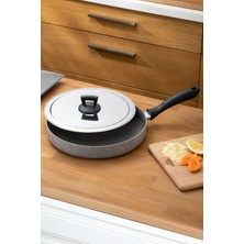 Gri 30 cm Granit Balık Tavası, Dayanıklı ve Şık Mutfak Gereci