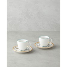 Renkli 4'lü 2 Kişilik Porselen Kahve Fincan Takımı 90 ml