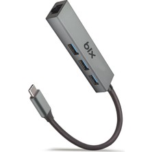 BXC06HB Type-C'den 3 Bağlantı Noktalı Gigabit Ethernet USB 3.2 Hub