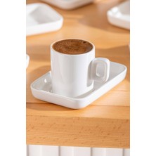Beyaz 6 Kişilik Kahve Fincanı Takımı - 90 Ml, Şık ve Zarif Tasarım