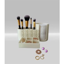 Beyaz Şık Makyaj Organizeri, Pratik ve Şık Makyaj Düzenleyici